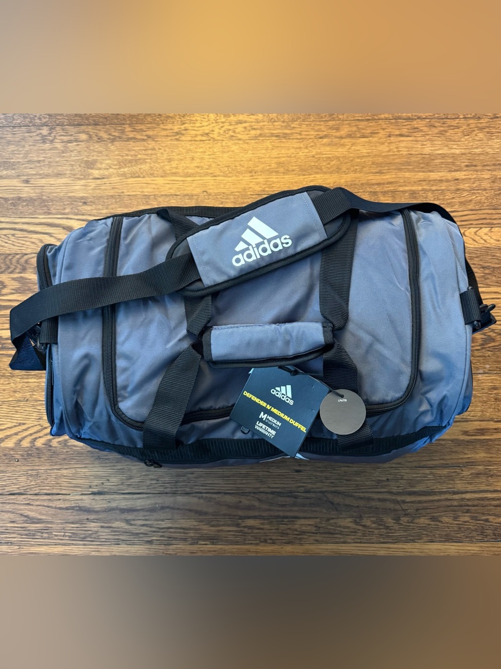 Adidas Gray / Black Duffel Bag - Compact Travel & Gym Carry (NWT)